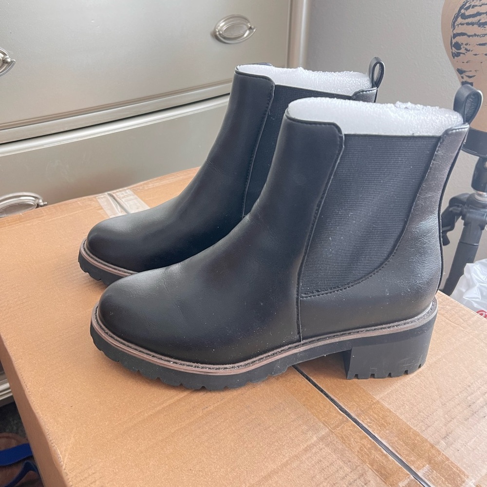 Lane Bryant Sleek Black Ankle Moto boots
